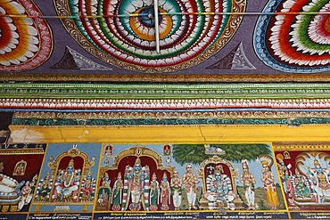 Mural art in the Srivilliputhur Andal temple, Srivilliputtur, Tamil Nadu, Tamilnadu, South India, India, Asia