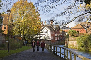 "The Weirs" on River Itchen, Winchester, Hampshire, England, United Kingdom, Europe