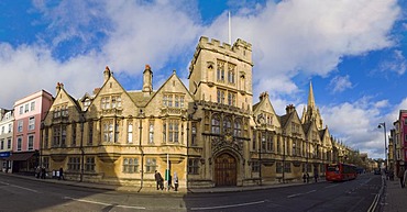 Panorama of Brasenose College building, High Street, Oxford, Oxfordshire, England, United Kingdom, Europe