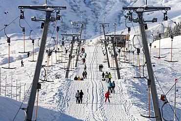 Drag lift, Pankrazberg, Hochfuegen, Modau, Tyrol, Austria, Europe