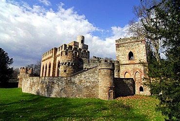 Mosburg ruin in the park of Biebrich Castle, Wiesbaden-Biebrich, Hesse, Germany, Europe