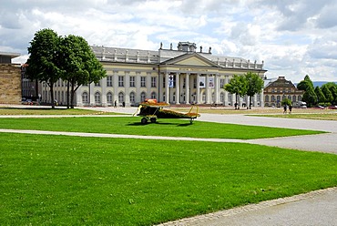 Aircraft, work of art in front of the Art Gallery, Fridericianum Museum, Friedrichsplatz Square, Kassel, Hesse, Germany, Europe