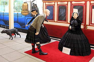 Ballater station, information center about the British royal family, museum, scene of Queen Victoria arriving in Ballater, Ballater, Scotland, United Kingdom, Europe