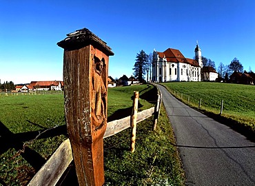 Wieskirche church, Allgaeu, Upper Bavaria, Germany, Europe