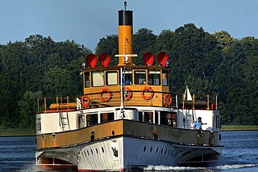 Passenger-ferry Ludwig Fessler on Lake Chiemsee, Upper Bavaria, Germany, Europe