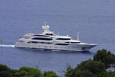 Motor yacht Lady Lara at Cap Martin near Monaco, Cote d'Azur, France, Europe