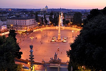 Obelisk, Piazza del Popolo, St. Peter's Basilica, Rome, Lazio, Italy, Europe