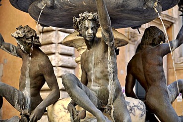 Ephebes statues, Fontane delle Tartarughe, The Turtle Fountain, Piazza Mattei square, the Jewish quarter, Rome, Lazio, Italy, Europe