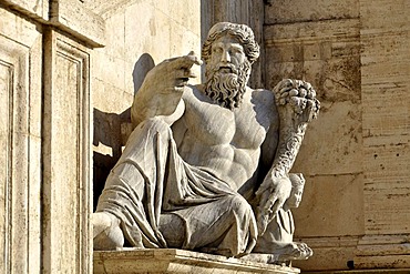 Statue of the Nile river god, Palazzo Senatorio Senators' Palace, Piazza del Campidoglio Capitol Square, Rome, Lazio, Italy, Europe