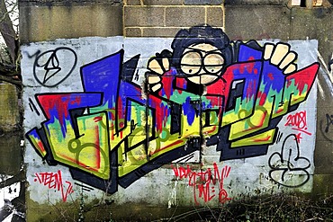 Graffiti on an old disused building, United Kingdom, Europe