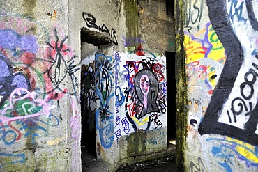 Graffiti on an old disused building, United Kingdom, Europe