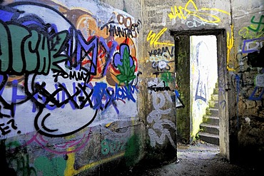 Graffiti on an old disused building, United Kingdom, Europe