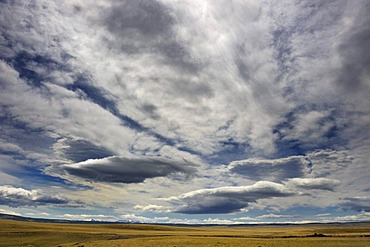 Dramatic clouds above Pampa, Patagonia, Chile, South America