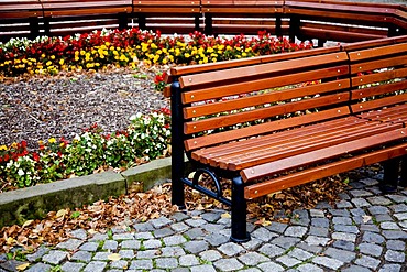 Bench in the district of Altkoetzschenbroda, Radebeul, Saxony, Germany, Europe