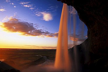 Seljalandsfoss Waterfall, Iceland, Atlantic Ocean