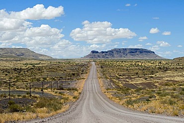 Gravel road from Keetmanshoop to Fish River Canyon in Namibia, Africa