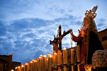 Mary and Christ crucified, Semana Santa, Holy Week, Palma de Majorca, Majorca, Balearic Islands, Spain, Europe