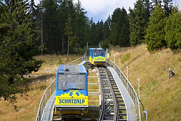 Bergbahn Schatzalp cable car, funicular, Schatzalp, townscape, Davos, Grisons, Switzerland, Europe