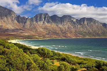 Landscape at Simons Bay, mountain range, beach, Simon's Town near Cape Town, Western Cape, South Africa, Africa