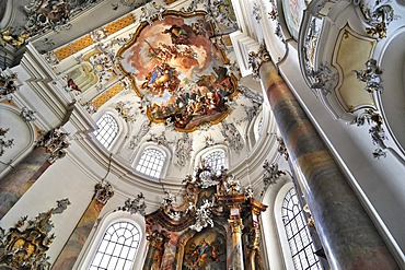 Ceiling of the side altar, Basilica of the Benedictine Abbey in Ottobeuren, Bavaria, Germany, Europe