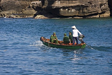 Control boat of the boat surveillance, off the island of Phu Quoc, Vietnam, Asia