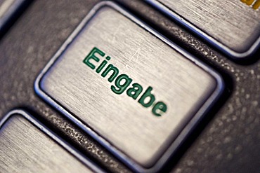 "Eingabe", enter on the keyboard of an ATM