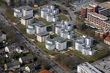 Aerial photo, Oer-Erkenschwick, high rise-buildings, city center, Ruhrgebiet region, North Rhine-Westphalia, Germany, Europe