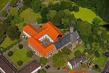 Aerial view, Kloster Saarn monastery, Saarn, Ruhrgebiet region, North Rhine-Westphalia, Germany, Europe