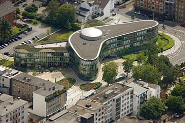 Aerial view, Sparkasse savings bank, headquarters, Oberhausen, Ruhrgebiet region, North Rhine-Westphalia, Germany, Europe