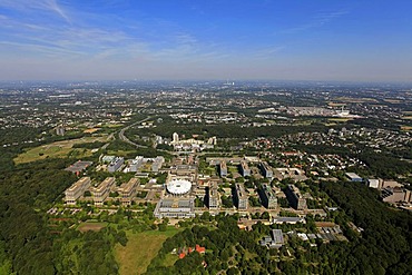 Aerial photo, RUB Ruhruniversitaet university of Bochum, Stiepel, Bochum, Ruhrgebiet region, North Rhine-Westphalia, Germany, Europe