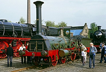 "Die Pfalz" replica from 1925 at the 150th anniversary of DB in 1985, Bochum, North Rhine-Westfalia, Germany, Europe