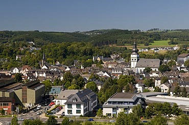 Overlooking Attendorn, Sauerland region, North Rhine-Westphalia, Germany, Europe