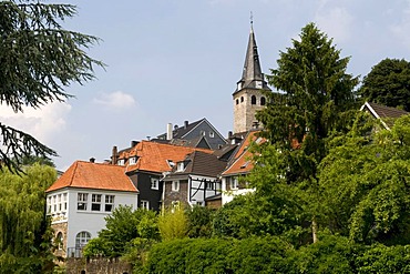 The church hill in Alt-Kettwig in Essen, Ruhrgebiet area, North Rhine-Westphalia, Germany, Europe