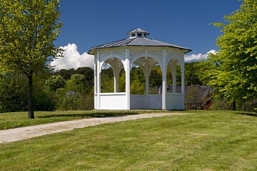 Pavilion in Seepark, Baltic Sea resort town of Sellin, Isle of Ruegen, Mecklenburg-Western Pomerania, Germany, Europe