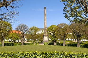 Obelisk at the Circus in Putbus, Ruegen island, Mecklenburg-Western Pomerania, Germany, Europe