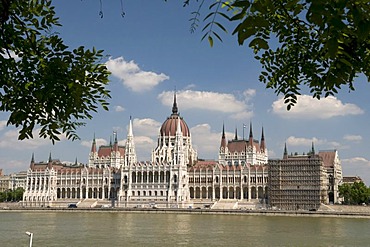 Parliament on the banks of the Danube river, Budapest, Hungary, Europe