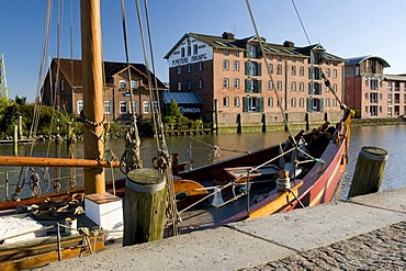 Inland harbour, Husum, North Friesland, Schleswig-Holstein, Germany, Europe