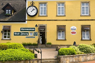 Uhrenmuseum clock museum and coffeehouse, Bad Iburg, Osnabruecker Land region, Lower Saxony, Germany, Europe