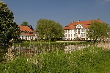 Schloss von Ketteler castle in the Schlossanlage Harkorten castle complex, Fuechtorf, Sassenberg, Muensterland region, North Rhine-Westphalia, Germany, Europe