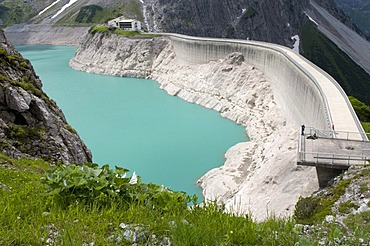 Dam on Luener Lake at 1979m altitude, Vorarlberg, Austria, Europe