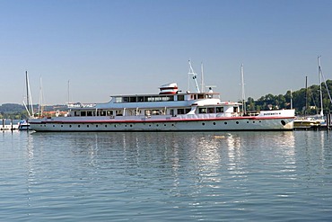 Passenger ship in the harbor, Bregenz, Lake Constance, Vorarlberg, Austria, Europe