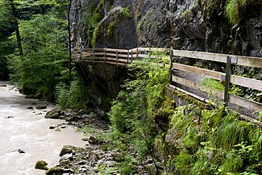 Walkway through the Rappenlochschlucht gorge, Guetle, Dornbirn, Vorarlberg, Austria, Europe