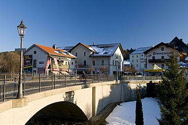 City view Bayerisch Eisenstein, Bavarian Forest, Bavaria, Germany, Europe