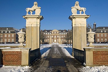 Schloss Nordkirchen castle in winter, Muensterland, North Rhine-Westphalia, Germany, Europe