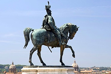 Equestrian statue, Monumento Nazionale a Vittorio Emanuele II, National Monument to Victor Emmanuel II, Rome, Italy, Europe