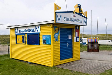 Beach chair rental in Sahlenburg, North Sea resort Cuxhaven, Lower Saxony, Germany, Europe