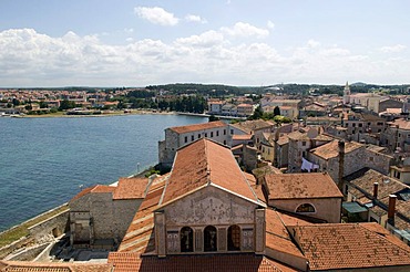 View from the Euphrasian Basilica, UNESCO World Heritage Site, Porec, Istria, Croatia, Europe