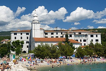 Townscape with Castle Hotel, Crikvenica, Kvarner Gulf, Croatia, Europe