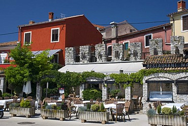 Restaurant in the historic town of Novigrad, Istria, Croatia, Europe