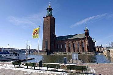 Stadshuset city hall, Riddarfjaerden, Stockholm, Sweden, Scandinavia, Europe